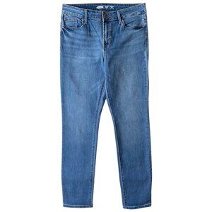 Old Navy Women's Power Slim Straight Mid-Rise Blue Jeans Size 10 Long